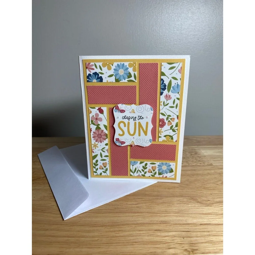 Handmade Summer Blank Greeting Card A2 & Envelope